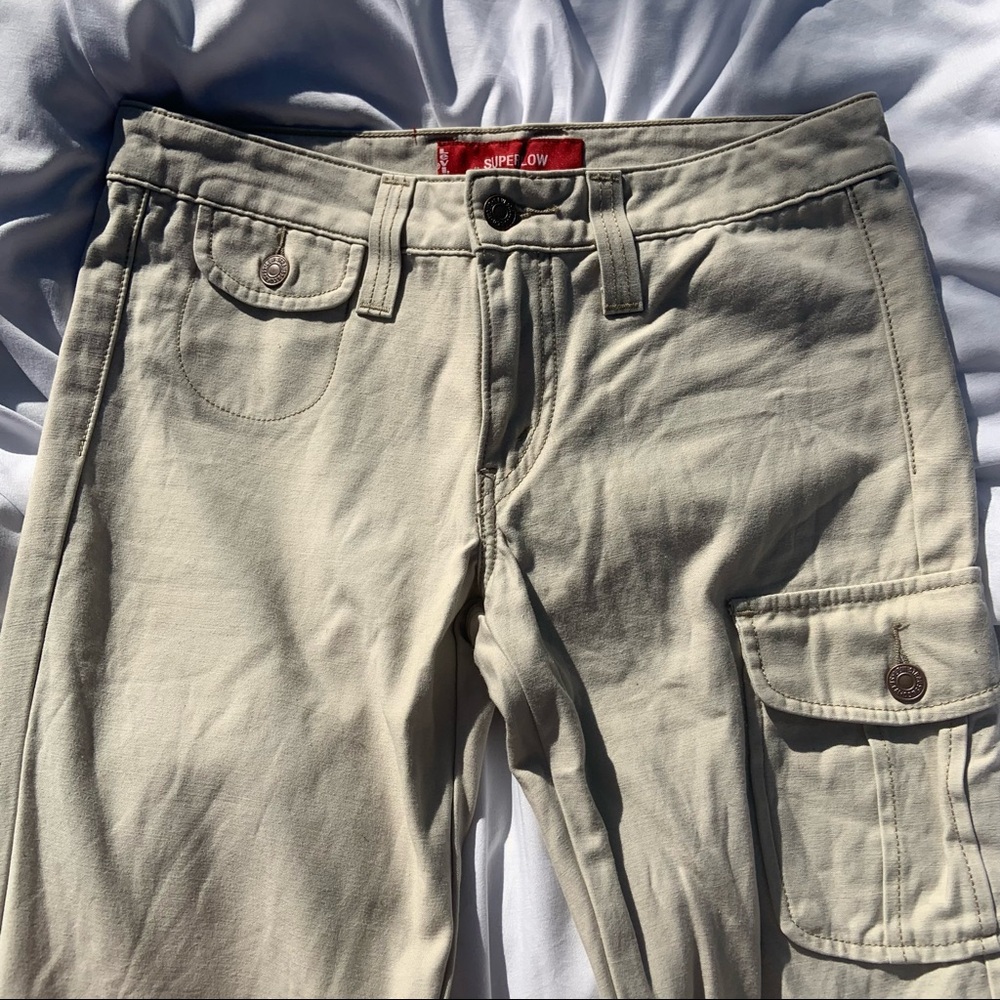 Levi’s tan cargo flare jeans